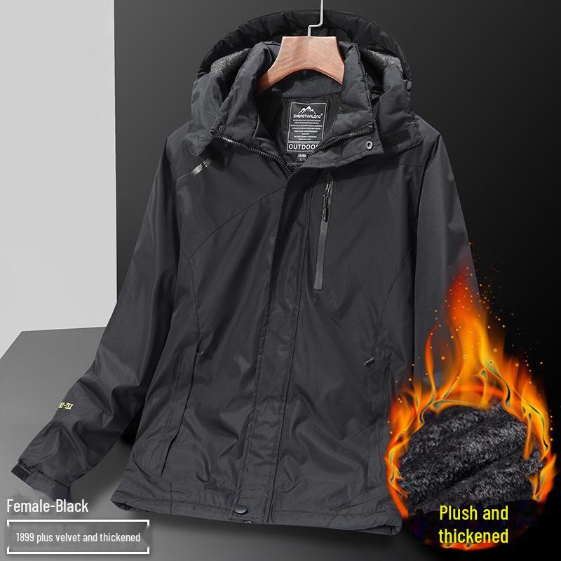 Camouflage 3-in-1 Winterjacke mit Kapuze für Herren & Damen - Modische Reise- & Wanderausrüstung