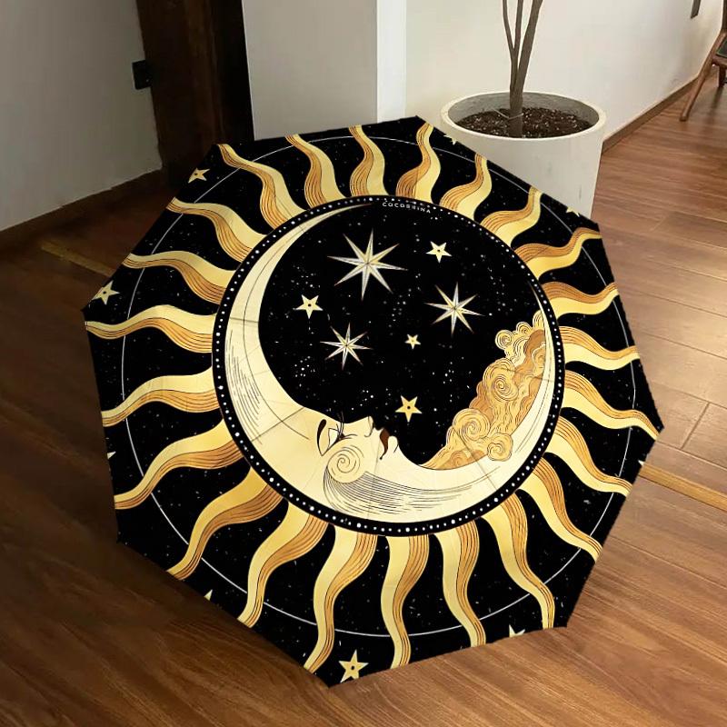 

1pc Celestial Print Automatic Open/Close Umbrella, Folding Compact Umbrella with Lightweight Design for Women/Men yy251011083