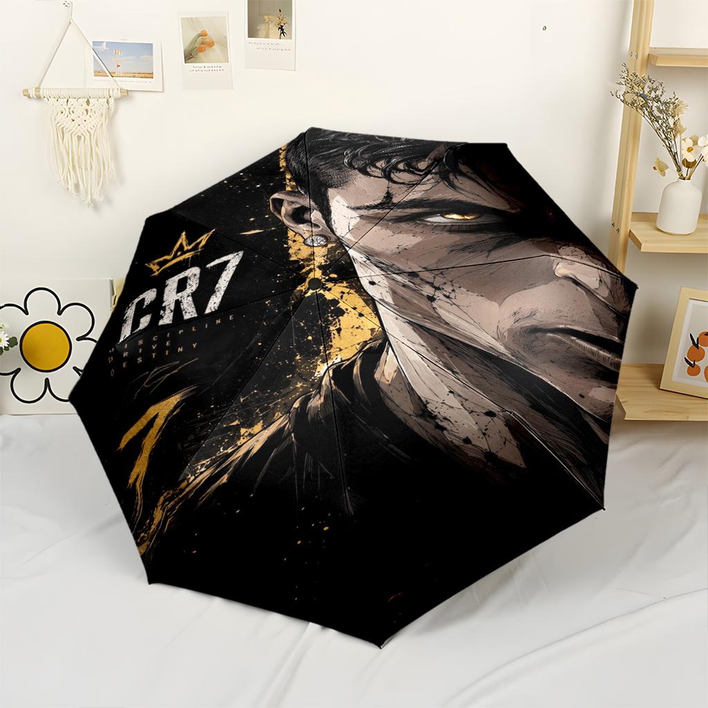 Ronaldo's Celebration Moment Outdoor Automatic Umbrella Retractable Design with 8-Rib Durability Foldable Design Durable Everyday Carry Umbrella