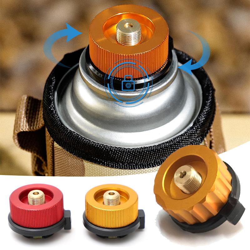 Outdoor Camping Gas Tank Conversion Head Mountaineering Stove Burner Adapter Locking Card Automatic Shut-off Stove Converter