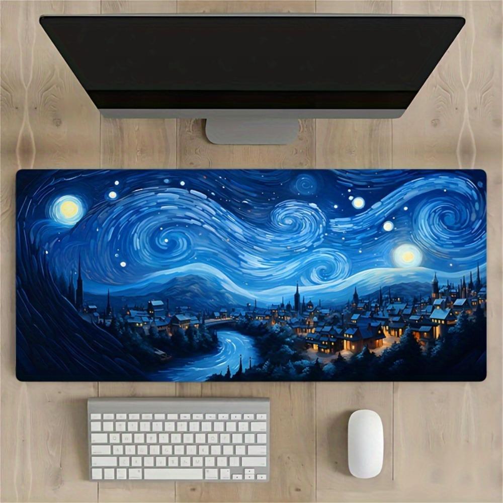 Starry Night Scene Pattern Mouse Pad Suitable For GamingOffice And Study Use Desktop Computer Accessories Alfombrillas Gaming
