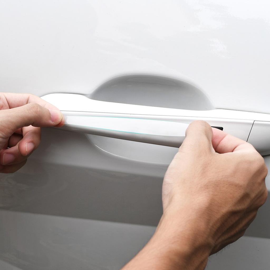 8 יחידות מדבקת TPU לקערת דלת רכב נגד שריטות שקופה מדבקת הגנה לידית קערת דלת סרט למשטח צבע מדבקות אביזרי רכב