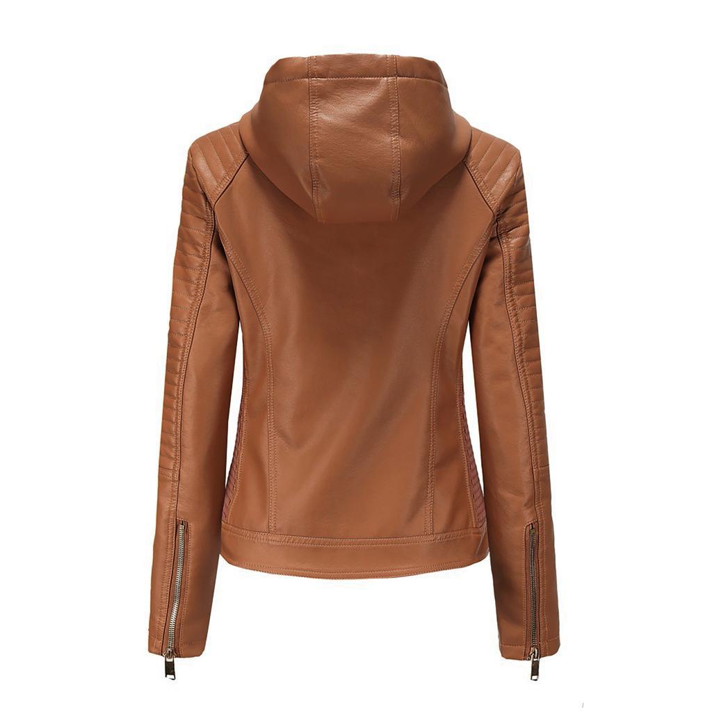 Winter Warm Women Short Coat Leather Jacket Zipper Tops Overcoat Outwear