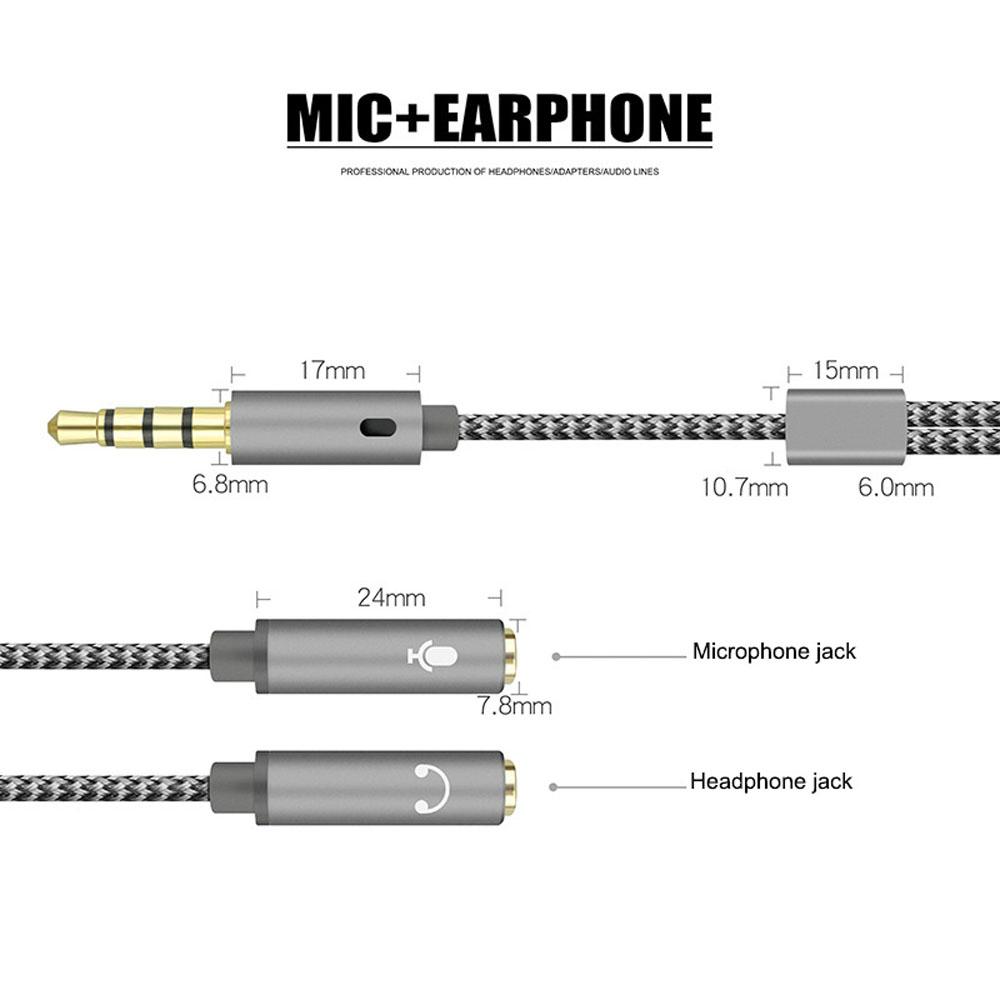 Cord AUX Earphone Adapter Micphone 3.5 mm Cable Cord Adapter Y Splitter Audio Cable Digital Cables