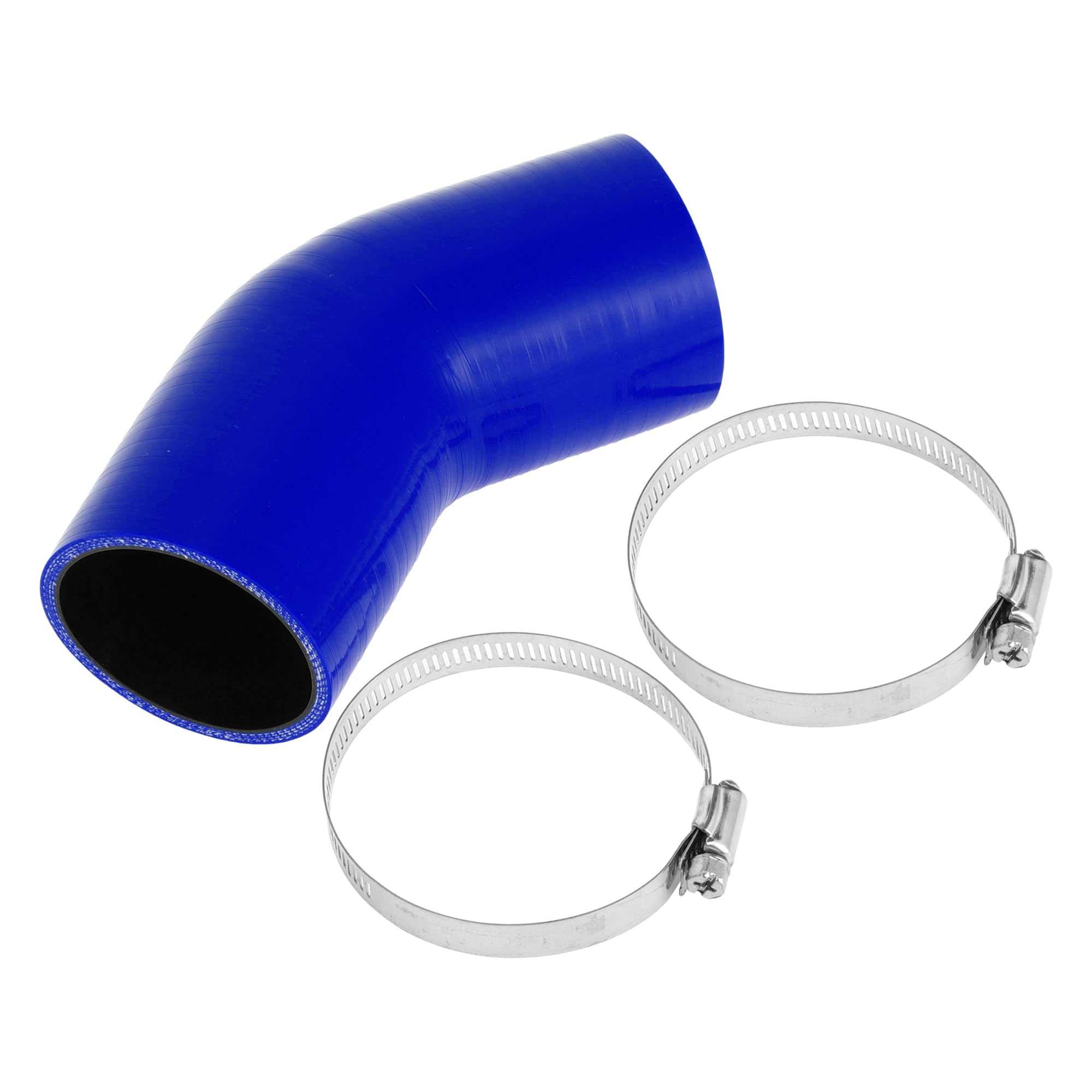 

X AUTOHAUX 1 Set 68mm/2.68 ID 90mm/3.54 Length 45° Blue Black Car Silicone Hose with Clamp Hose Universal Inner diameter 68mm чорний