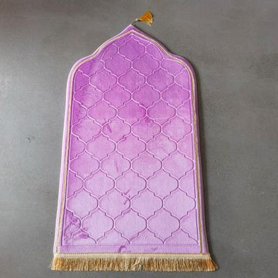 Thick Flannel Embossed Prayer Rug: Irregular Shape Floor Mat for Living Room