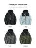 Men's Color Block Hooded Down Cotton Jacket with Wool Filling - Thick, Warm, Loose-Fit, Stand Collar Winter Coat