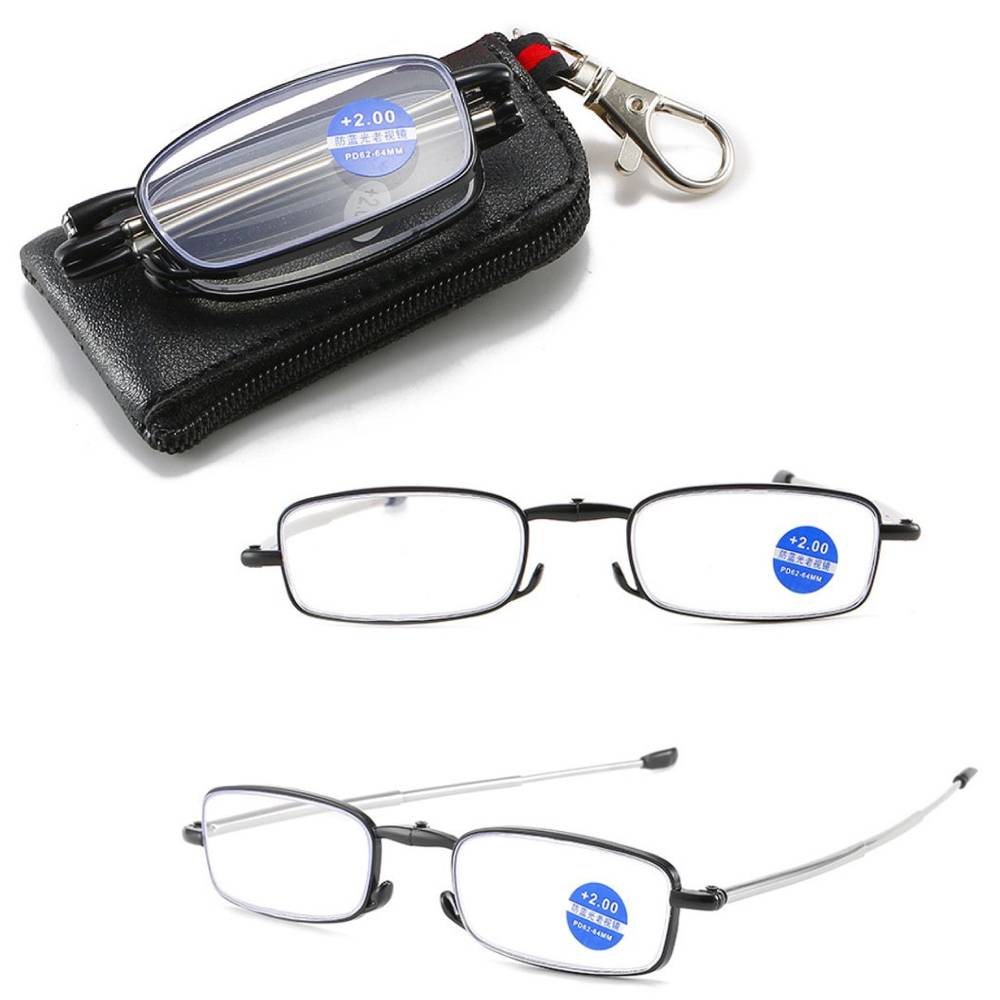 1 Pc Folding Reading Glasses With Box Ultra-Light Rimless Magnetic Eyeglasses Unisex Vision Care Eyeware Degree +1.0~4.0