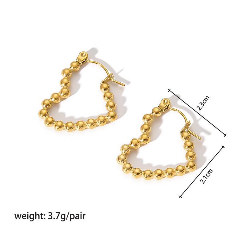 High-End 18K Gold Circle Earrings - Stainless Steel Women's Versatile Titanium Design