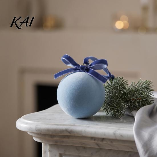 Velvet Christmas Tree Balls 15Pcs Flocking Ball Hanging Ornaments with Bow Decor, Retro Flocked Luxury Holiday Baubles Bubbles for Home Decoration,