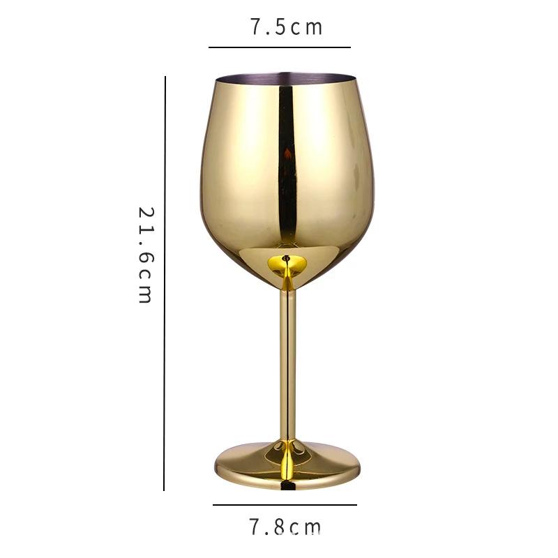 220/500ml Edelstahl Weinglas Cocktailkelch Rotweinglas Kreatives Metallweinglas Champagnerkelch für Bar Restaurant
