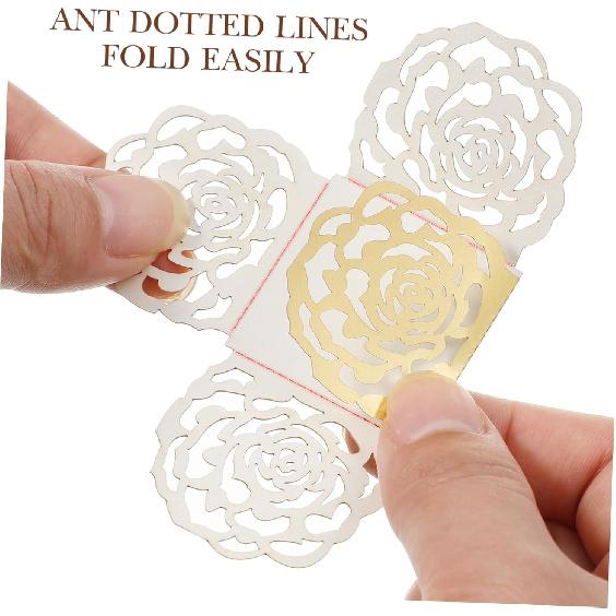 50pcs Hollow Rose Lace Paper Truffle Cups, Gold Cupcake Liners for Brigadeiro, Chocolate and Mini Candy, Ideal for Wedding, Party Dessert Table