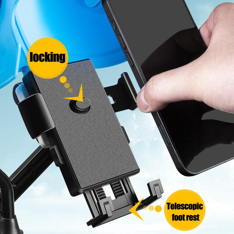 1pcs Motorcycle Mobile Phone Holder Universal Phone Holder Small Helmet Phone Stand With Sun Visor Waterproof Bracket Sunshade