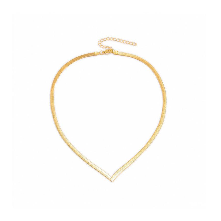 European & American V-Shaped Geometric Necklace: Cold, Simple, Hip-Hop Style with Metal Snake Bone Design.