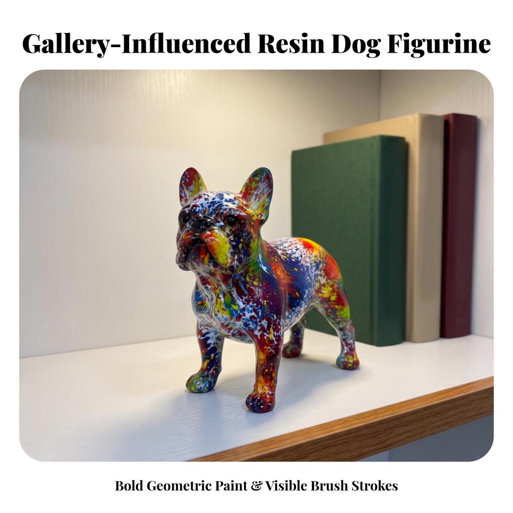 Adorable Dog Figurine | Lightweight Resin Construction, Compact Modern Design, Statue, for