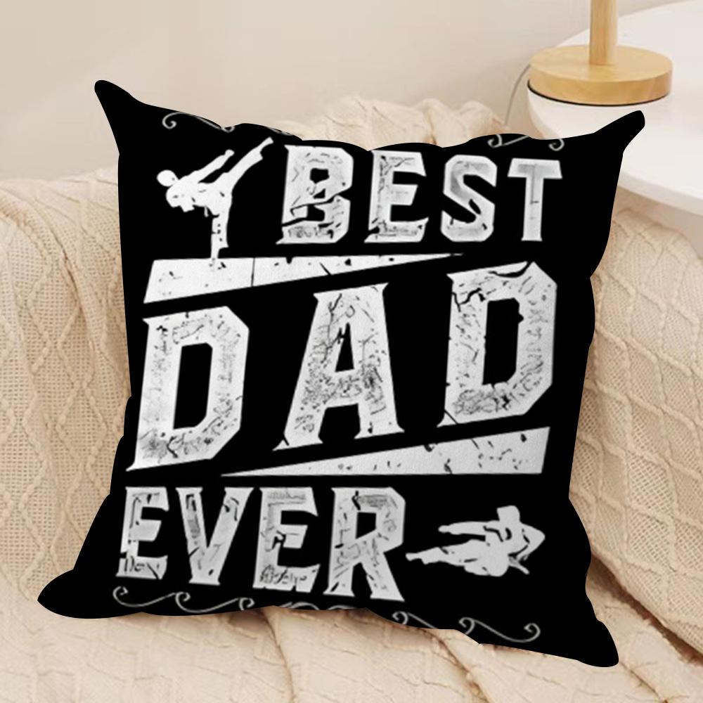 Best Dad Ever Gift Cushion Cover Short Plush Double-Sided Print Square Throw Pillow Covers Sofa Home Cushion Decor