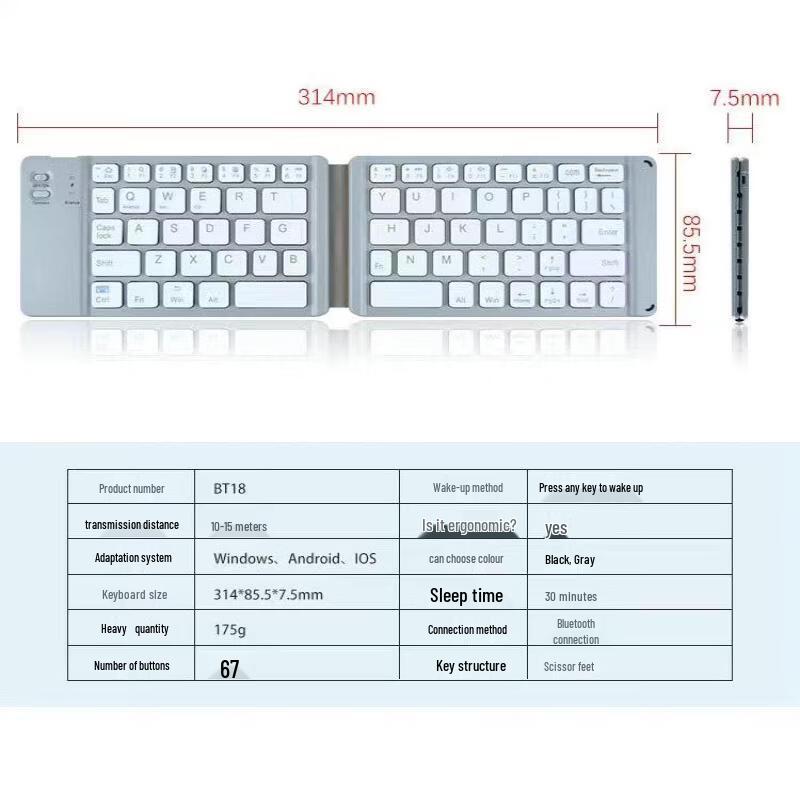 OLOEY Foldable Wireless Bluetooth Keyboard