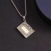 Vintage Cross Bible Book Pendant Necklace For Men and Women