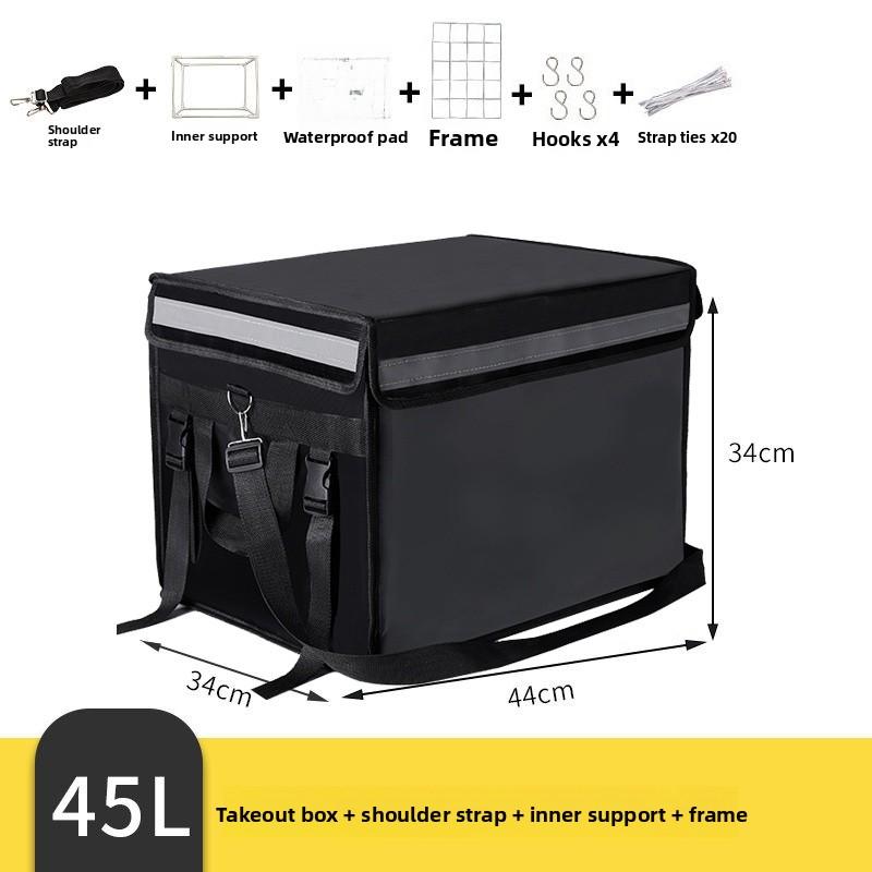 Schwarze Wasserdichte Lebensmittel-Liefer-Isolierbox Kleine Mittlere Große 30 45 62L Größen Lokale Lieferung Kühltasche Picknick BBQ Zubehör