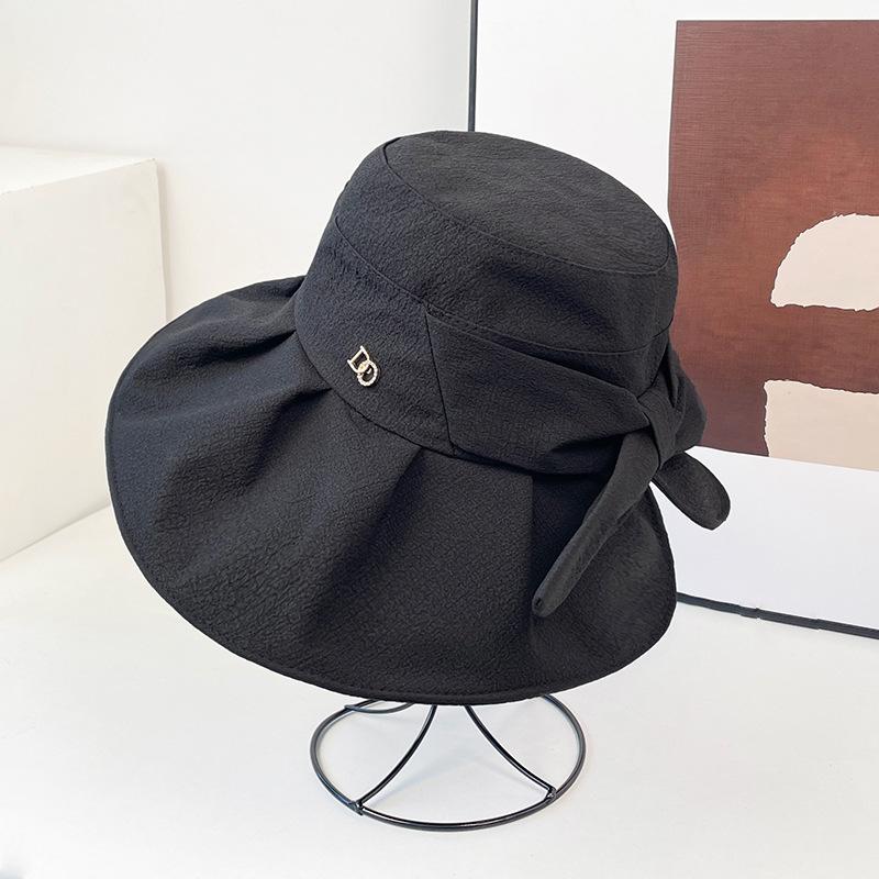 Bucket hat women's new fashion face covering sunscreen basin hat spring and summer outdoor eaves UV protection versatile sun hat