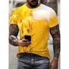 Camiseta Masculina Elegante Com Estampa De Cerveja 3D All-Over Print Design Camisetas Gráficas De Cerveja Masculinas Com Gola Redonda E Manga Curta