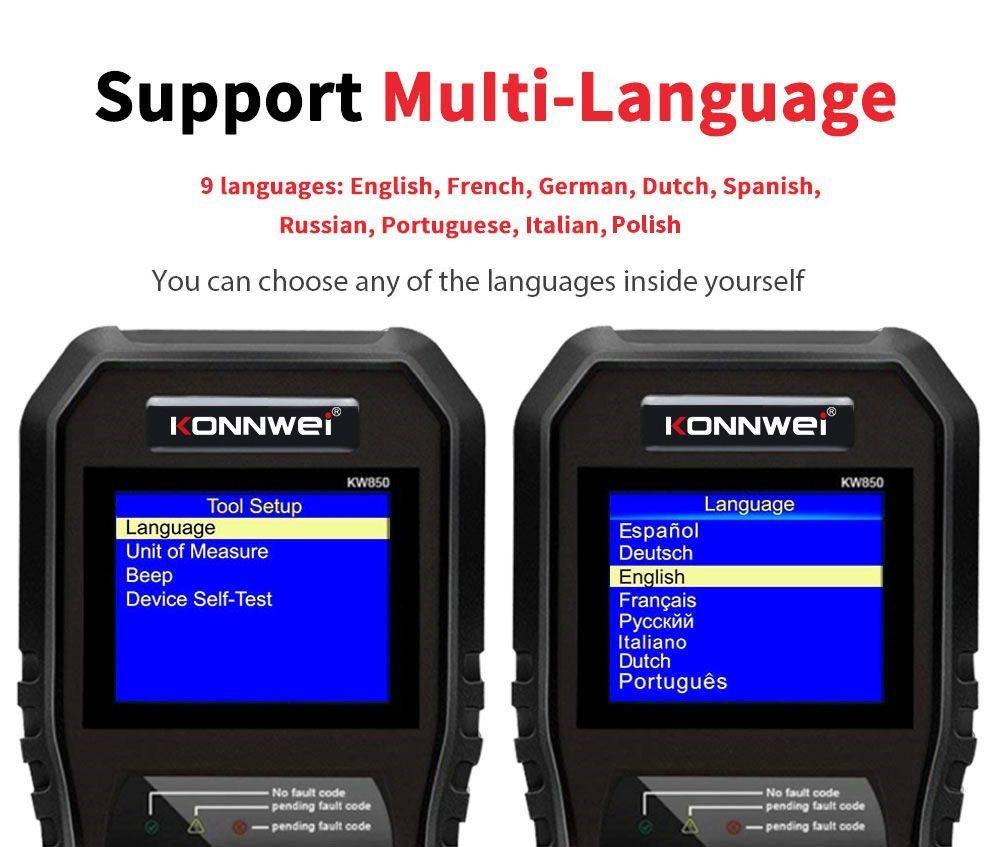 KONNWEI KW850 Car OBD2 Scanner Professional Car Diagnostic Scanner Tools OBD 2 Check Engine Check Automotive Code Reader