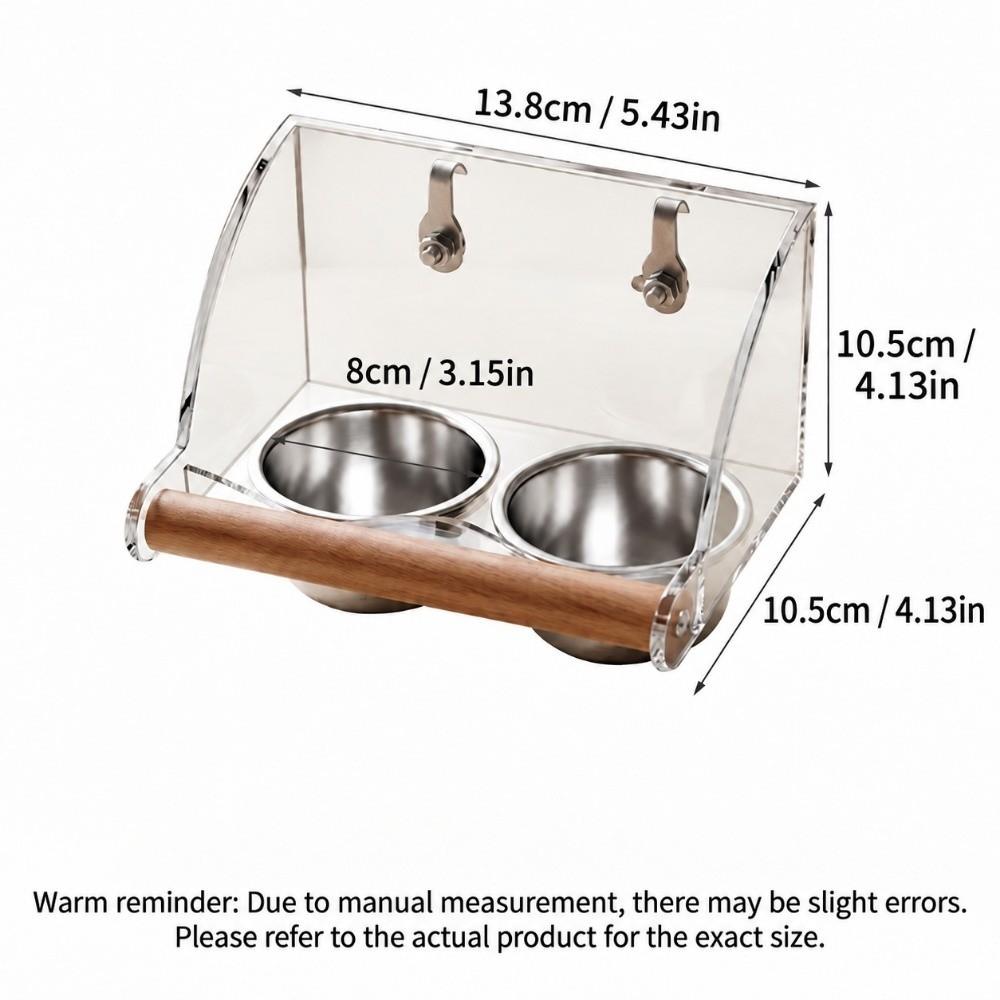 Durable Bird Feeder Stainless Steel Bird Food Container Bird Food Water Bowl Budgerigar