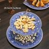 British Glaze Tableware Storage Plate Kitchen Supplies Double Layer Double Cake Fruit Plate Holiday Party Party Home Decoration
