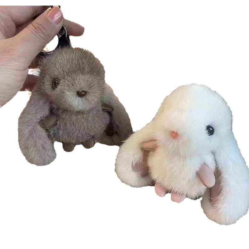 Cute Cartoon Rabbit Pendant: Faux Mink Fur Bunny Keychain & Bag Ornament