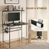 Computer Desk, 80cm Home Office Study Table with Hutch Shelf, Cup Holder, Headphone Hook, Black