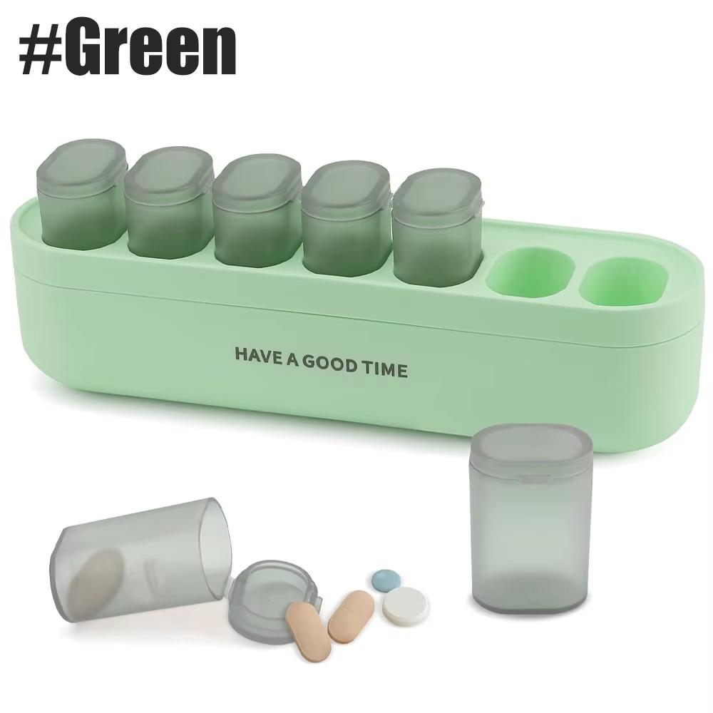 Portable Detachable Weekly Pill Organizer 1 Time A Day Detachable Pill Box 7 Day 7 Compartments Portable Travel Pill Case