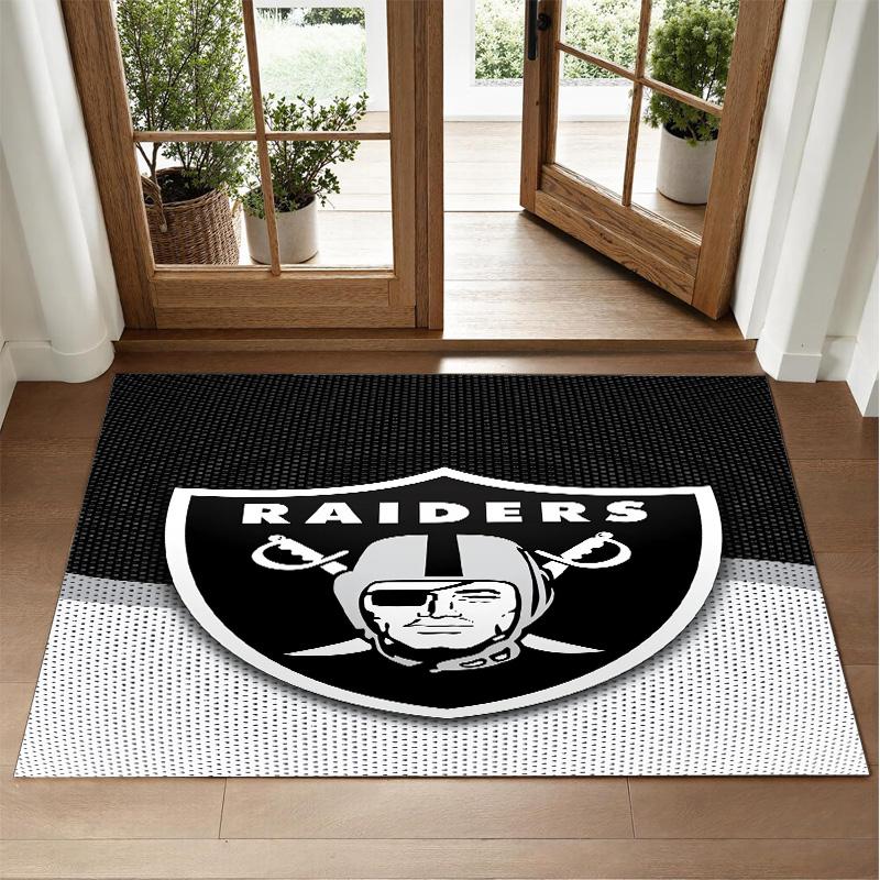 Las Vegas Raiders Design Crystal Velvet Rug Soft Decorative Mat for Bedroom Entrance