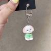 Lovely Dog Love Heart Bowknot Keychain Charm Pendant Fashionable Sturdy Plush Dog Charm for Keys and Bags Decoration