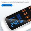 Multi-Port USB Charger with PD Fast Charging, Digital Display, 8 Ports & Multiple Interfaces
