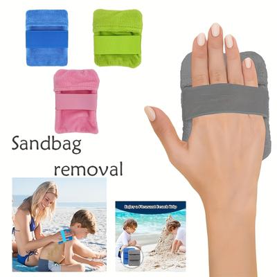 Beach Sand Removal Glove Outdoor Sand Cleaner Hand Tool for Removing Sand from Skin and Surfaces with Elastic Strap for Secure Fit