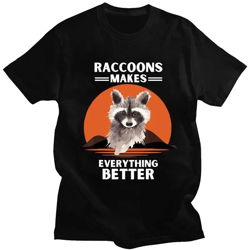 Japanese Style Dragon Raccoon Print T Shirt Harajuku Retro High Quality Cotton Short Sleeve Oversized Men Women Classic T-shirts