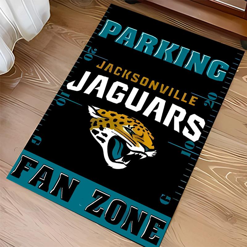 Jacksonville Jaguars Logo Print Area Rug - Soft, Washable Non-Slip Indoor Mat for Office Chairs, Living Room, Home Office Decorative Rug