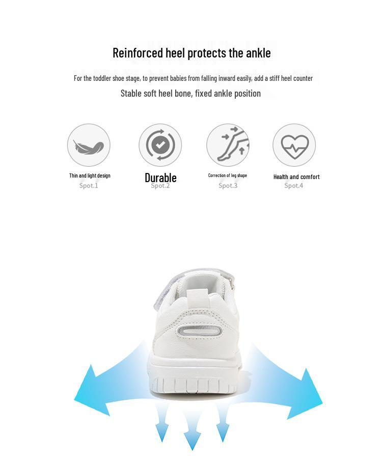 ABC Kids 6137 Unisex Casual Sneakers - Autumn 2025 White Hook-and-Loop Shoes