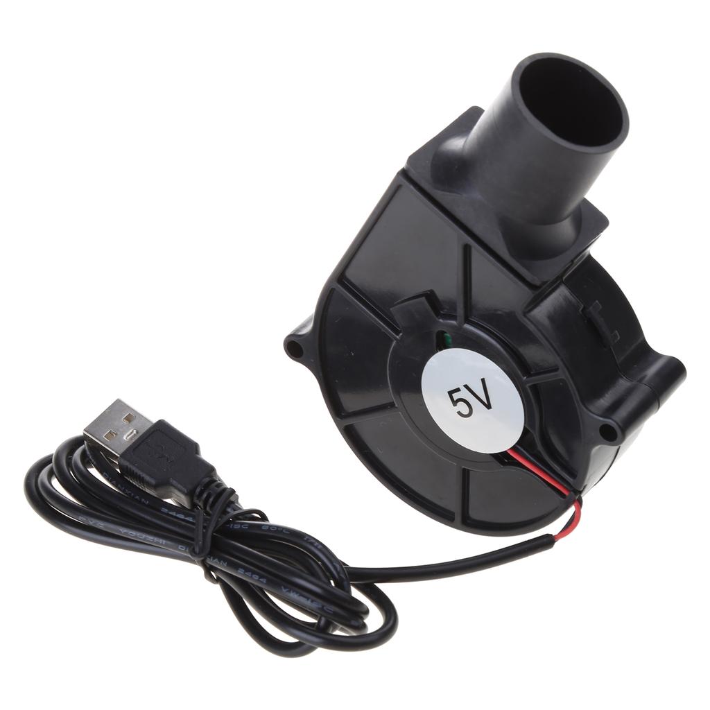 New 7530 5V USB Powered Fan with One Speed Controller- Compact and Quiet Blower for Barbecue and Camping