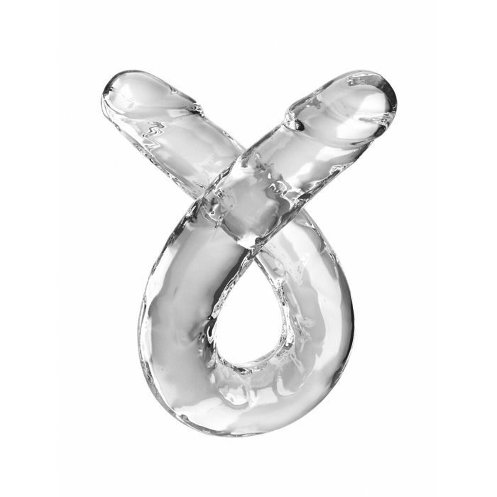 Masseur Double Pénétration - PIPEDREAM - King Cock - Transparent - Flexible - Facile à nettoyer