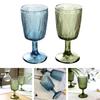 Glass Goblet Champagne Tumbler Beverage Glasses Liqueur Cup Embossment Leaf Texture Retro for