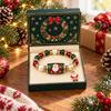 Christmas Themed Beaded Bracelet Festive Holiday Jewelry for Holiday Party and Daily Wear
