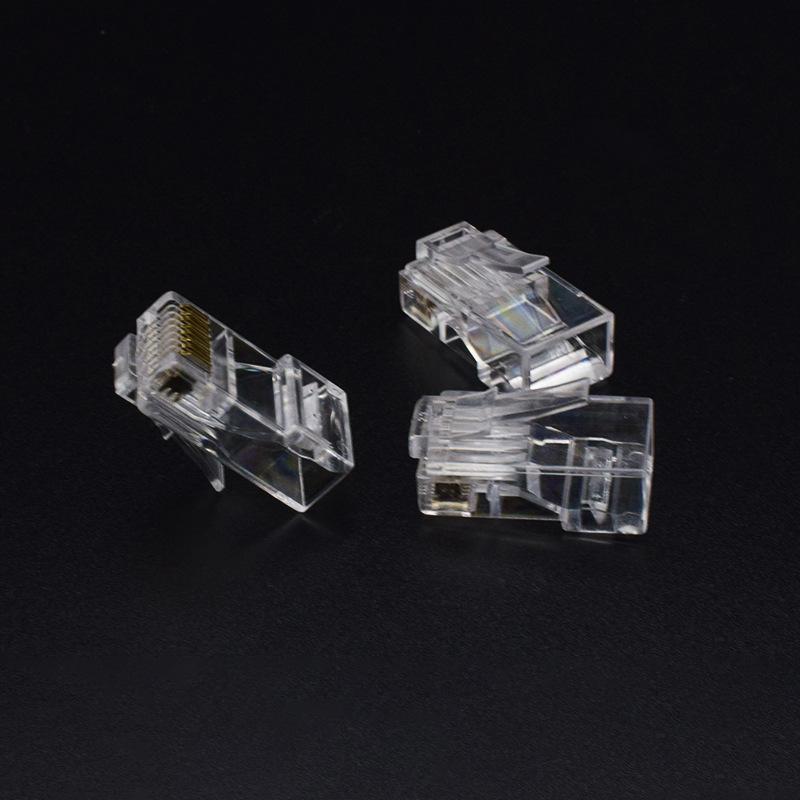 20/50/100pcs Cat6 Cat6e RJ45 Connector Module Plug 1000Mbps Ethernet Cables Adapter Gold Plated Network Crystal Heads