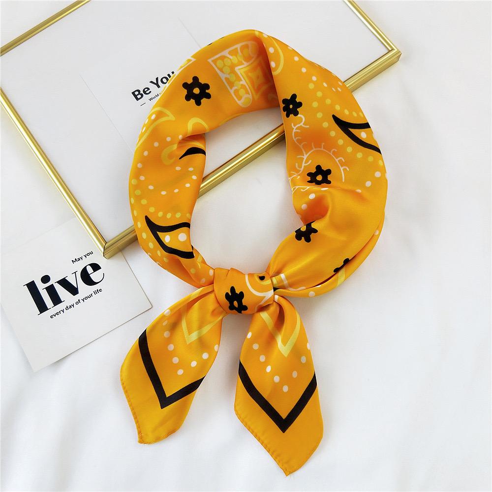 New Silk Square Scarf Women Retro Paisley Cashew Print Neckerchief Female Foulard Head Hijab Hairband Soft Neck Bag Ribbon Satin