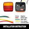 2 X Rear Tail Lights Brake Stop Indicator Lamp License Number Plate Waterproof Reflector 12V Universal for Trailer Van Truck