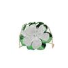 Borsa da sera a pochette con fiore in acrilico per donna con manico a catena e chiusura a lucchetto
