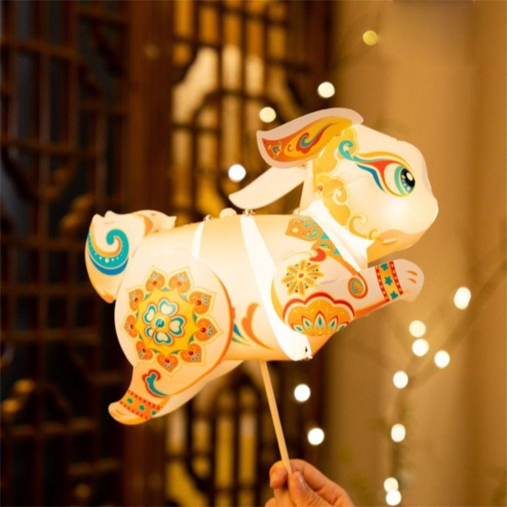 Handmade Handheld Rabbit Lantern Flying Rabbit Mid-Autumn Festival Lantern  Kids Gift