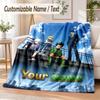 Hunter × Hunter Custom Name Flannel Throw Blanket Soft Warm for Sofa Bed Indoor Home Use