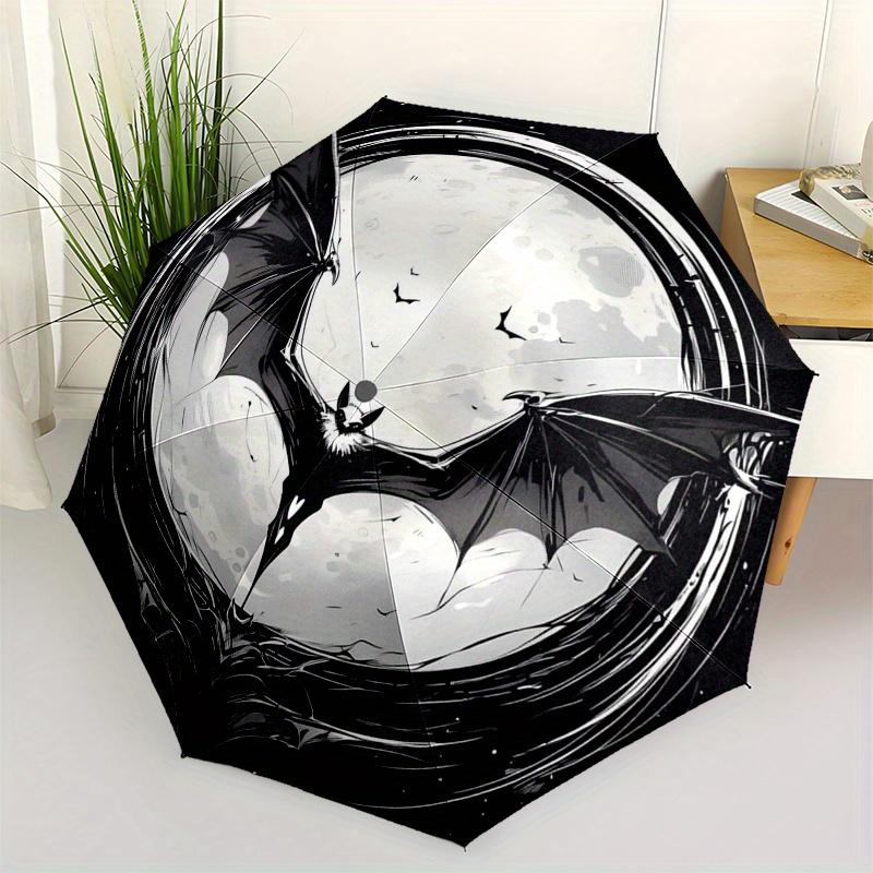Bat Moon Night Art Print: spooky decor for your homeUmbrella, Portable 3-Fold Umbrella for Men & Women,Christmas Gift ES210