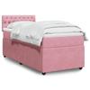 VidaXL Slat Bed Base with Mattress Pink 90x190 Cm Velvet 3287625